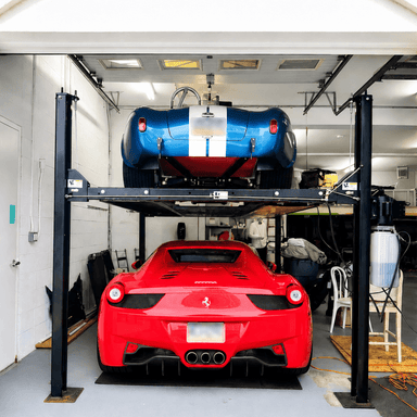 Garage Pro8000 with Shelby and Ferrari - Happy Heavylift Direct Customer Install