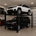 Atlas Garage Pro 8000 EXT, 8,000 lb 4 Post Vehicle Storage Lift- Extra Tall Side View with 2 Car's