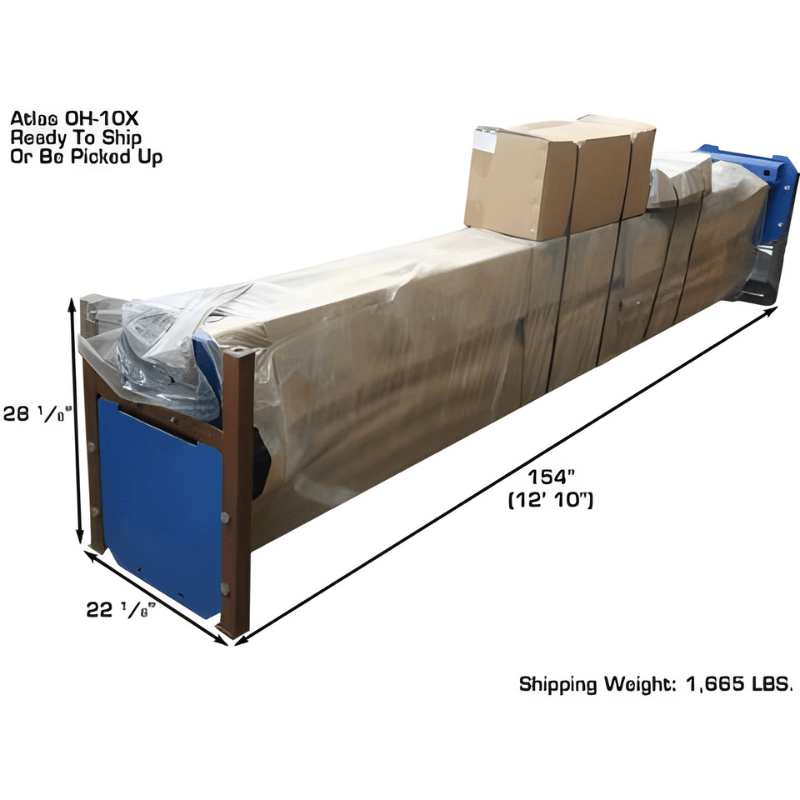 Atlas OHX10000X 10,000 lb Extra Tall 2-Post Lift Shipping Box View