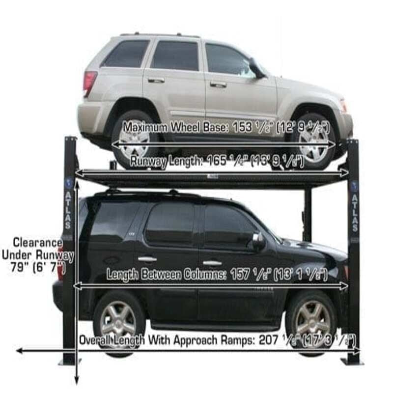 Pro8000EXT Parking Lift by Atlas - Side View