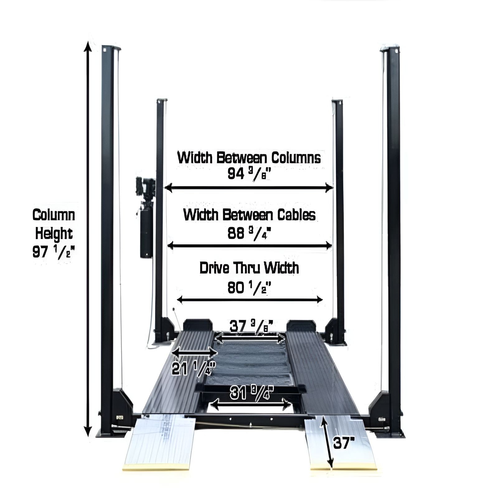 Atlas Garage Pro 8000 EXT, 8,000 lb Front View No Cars