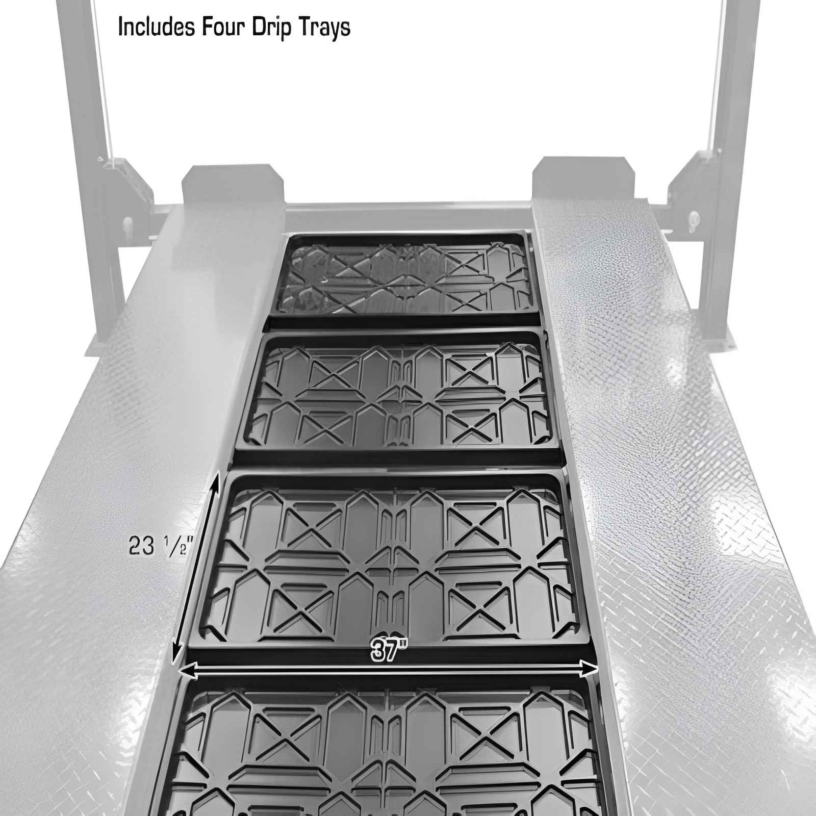 Atlas Garage Pro8000, 8,000 lb 4 Post Vehicle Storage Lift - Center Plate View