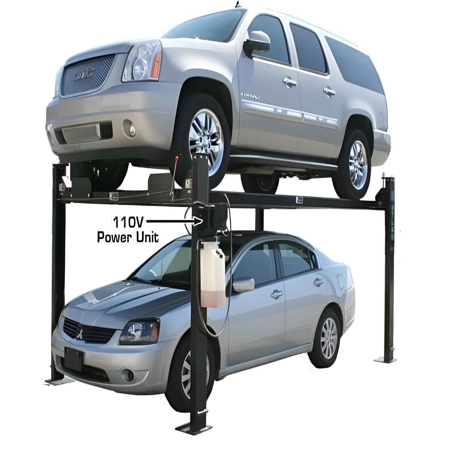 Atlas Garage Pro8000, 8,000 lb 4 Post Vehicle Storage Lift - Side View
