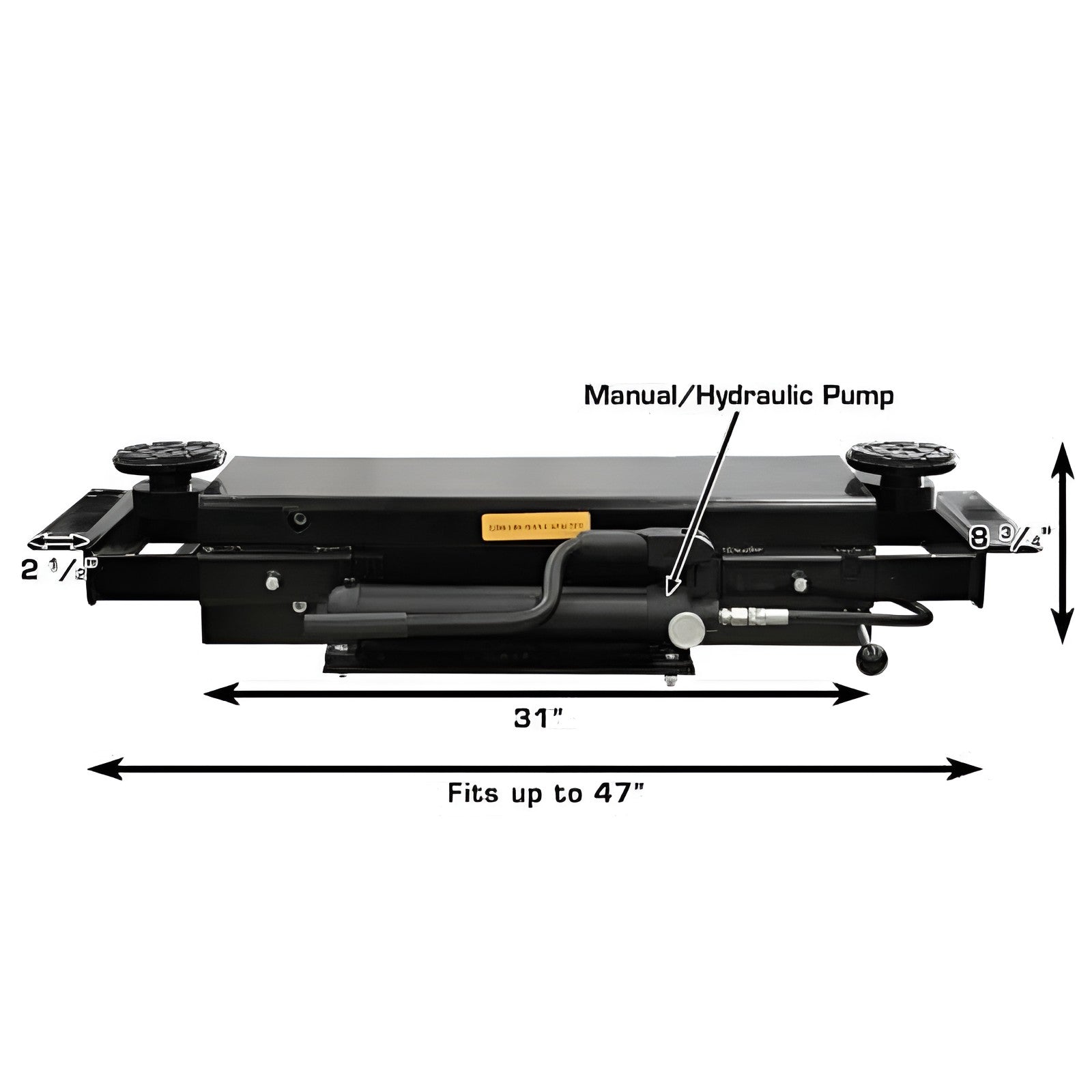 Atlas Garage Pro 9000 4 post lift combo with two RJ35 sliding jacks - Jack View