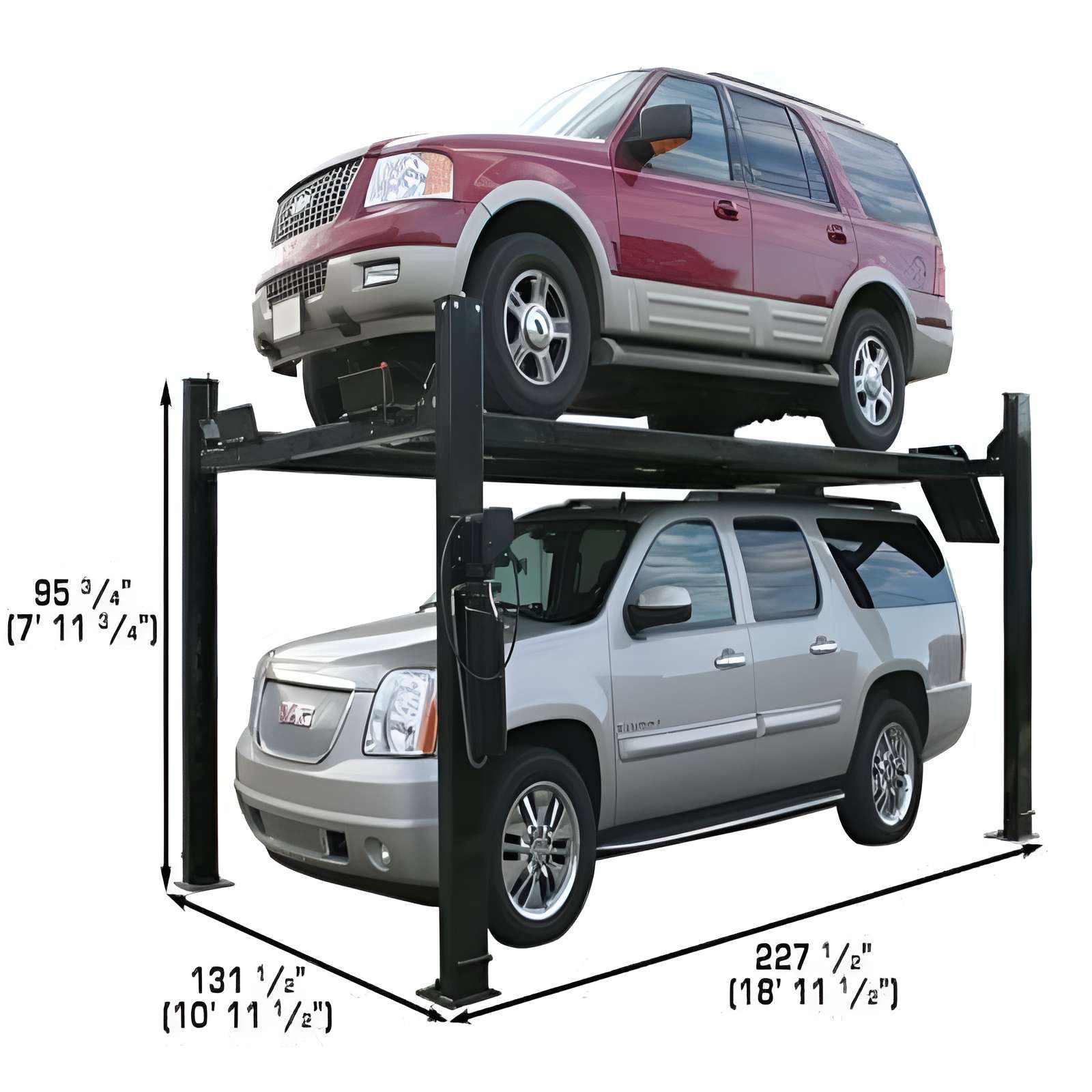 Atlas RJ35 sliding jacks mounted on Atlas Garage Pro 9000 lift