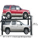 Atlas RJ35 sliding jacks positioned between runways on 4 post lift