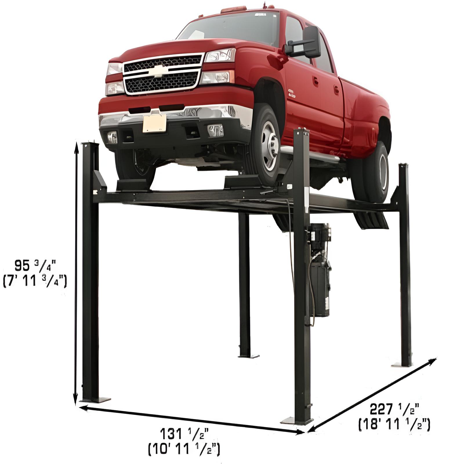 Closeup of Atlas RJ35 sliding jack lifting vehicle wheels