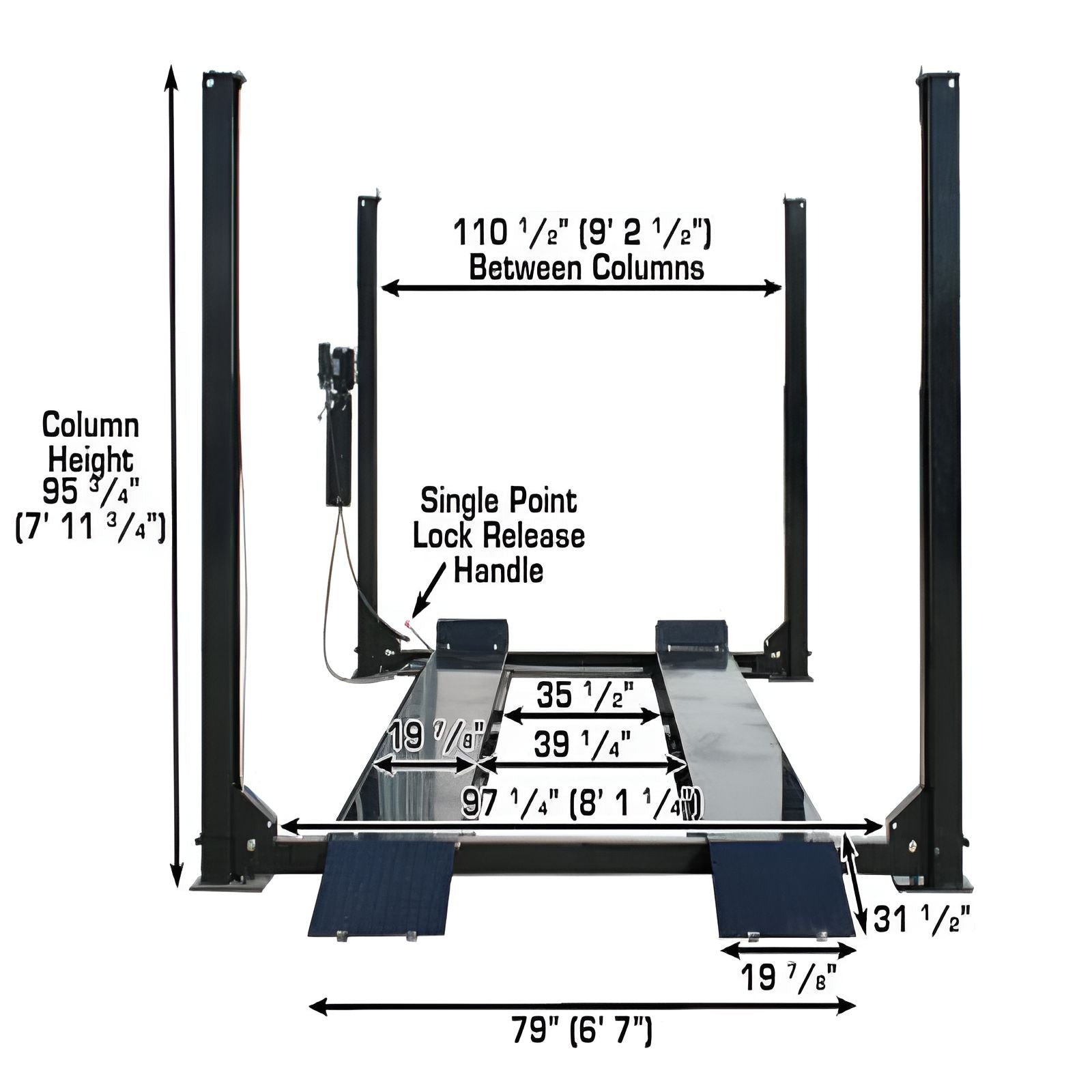 Atlas Garage Pro 9000 4 post lift for car storage and service
