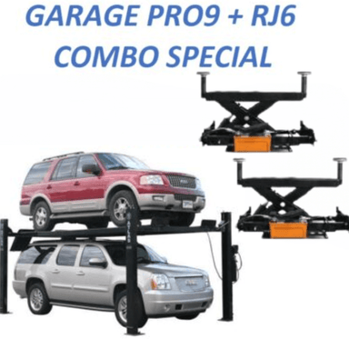 PRO9000 4 Post Lift + RJ6 Rolling Jacks by Atlas Combo view