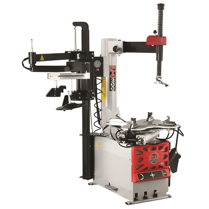 Atlas PTC300 Rim-Clamp Tire Changer w/ Assist Arm Side View