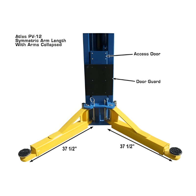 Atlas PV12PX 12,000 lb 2 Post Lift Arms View