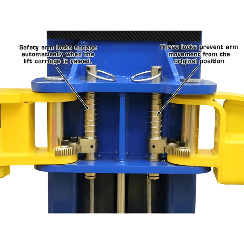 Atlas PV15PX 15,000lb 2 Post Lift - Adjustable Height Center Arm View