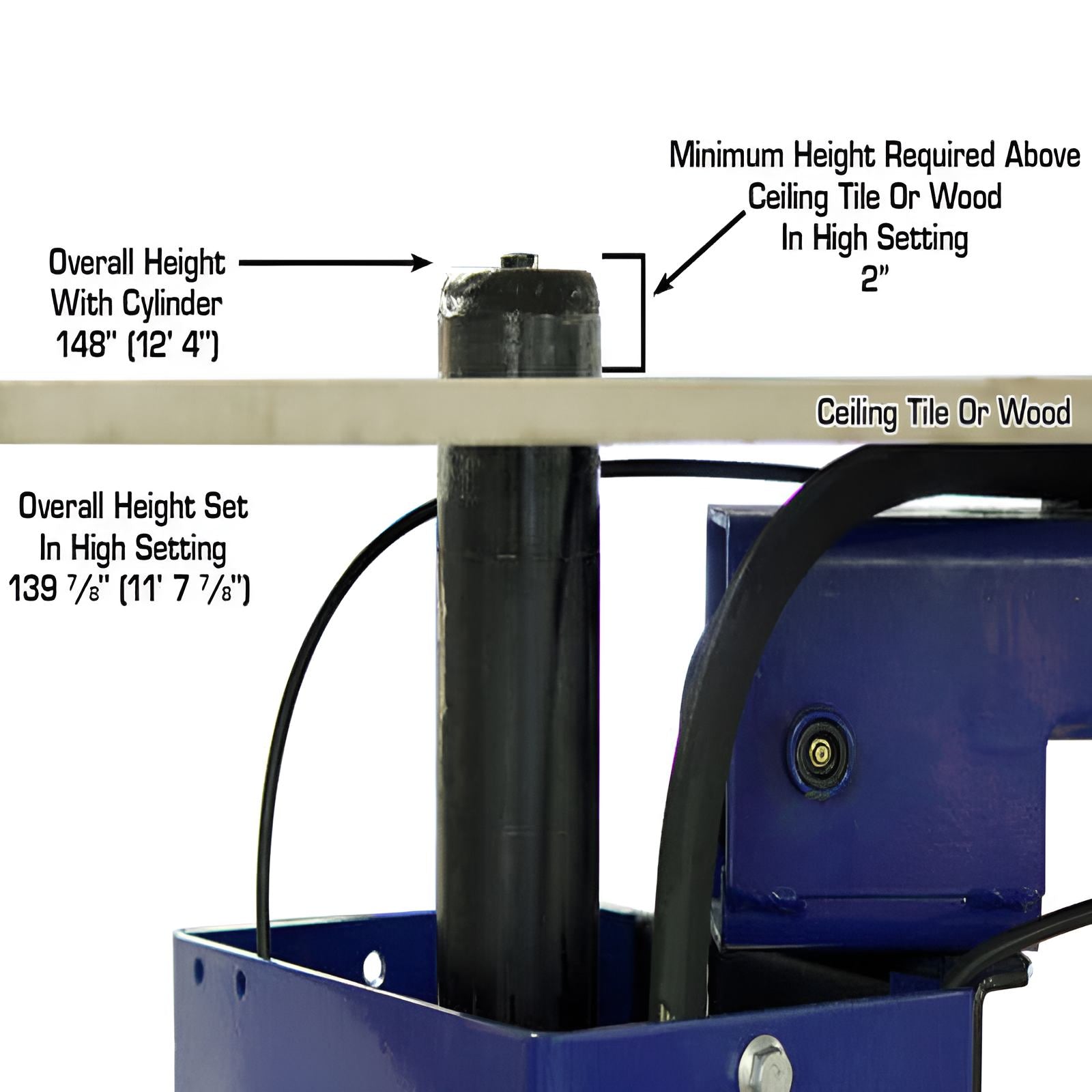 PVL10, 10,000 lb 2 Post Lift - ALI Certified Ceiling Lift