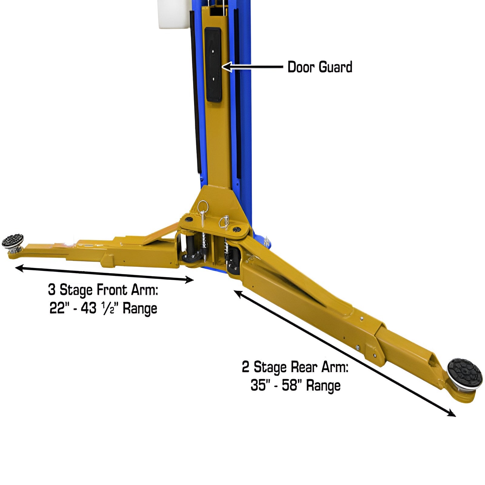Atlas PVL10, 10,000 lb 2 Post Lift - ALI Certified Arm Base View