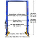 Atlas PVL12, 12,000 lb Front View with Dimensions