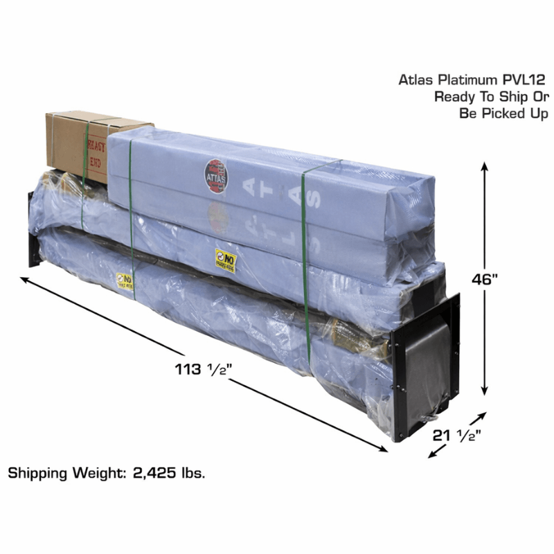 Atlas PVL12, 12,000 lb 2 Post Lift - Extra Wide & Tall Packaging View For Shipping