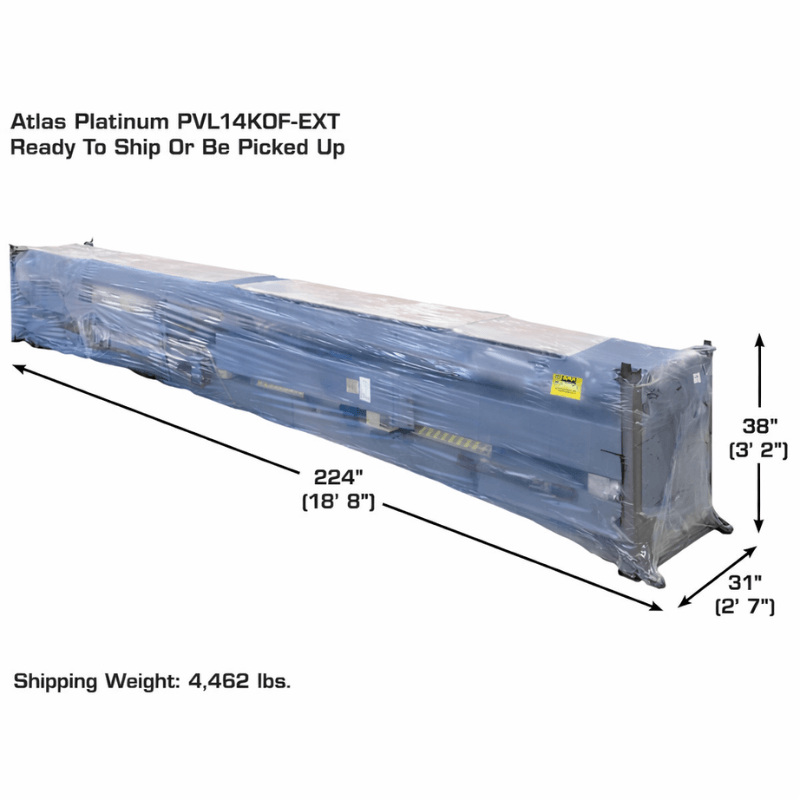 Atlas PVL14OF-EXT, 14,000 lb Alignment Lift - Open Front Packaging View For Shipping