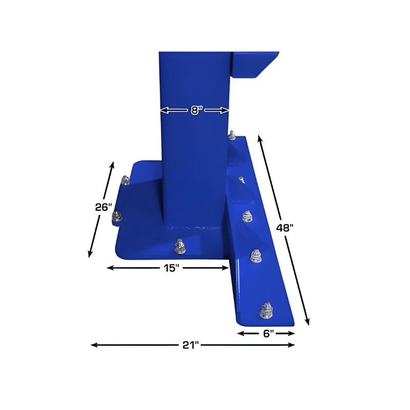 Atlas PVL15, 15,000 lb 2 Post Lift - Commercial Grade; ALI Certified Foot Base Dimension View