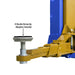Atlas PVL9BP 9,000 lb 2 Post Lift - ALI Certified Adapter Pad View