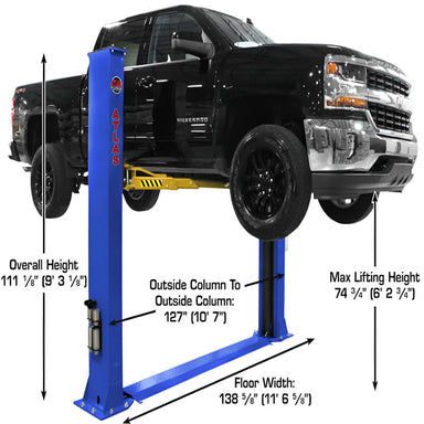 Atlas PVL9BP 9,000 lb Side View with Dimension