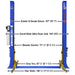 Atlas PVL9BP 9,000 lb 2 Post Lift - ALI Certified No Car With Dimension View