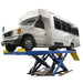 Atlas PX16A Scissor Alignment Lift and RJ8 Rolling Jack Combo Semi Front View Bus white