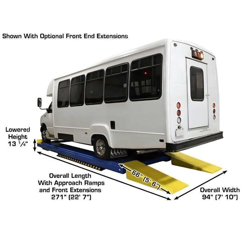 PX16A Scissor Alignment Lift and RJ8 Rolling Jack Combo Side View