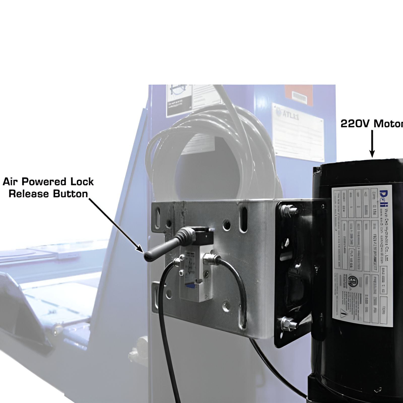 Atlas PVL14OF-EXT, 14,000 lb Alignment Lift Release lock Button View