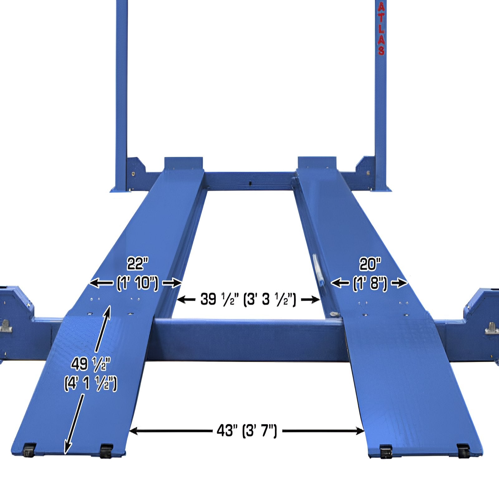 Atlas PVL14, 14,000 lb 4 Post Lift - ALI Certified Ramps View