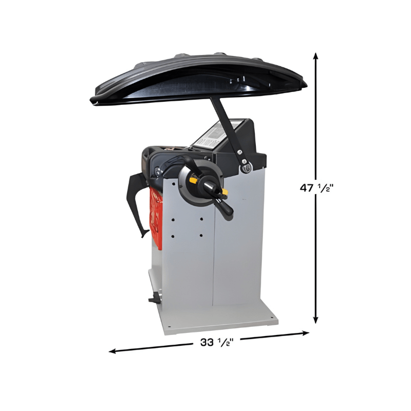 Platinum PWB50 Premium 2D Computer Wheel Balancer by Atlas Side View with Dimension