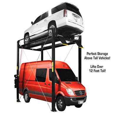 Atlas PRO7000ST, 7,000 lb Side View with 2 Cars
