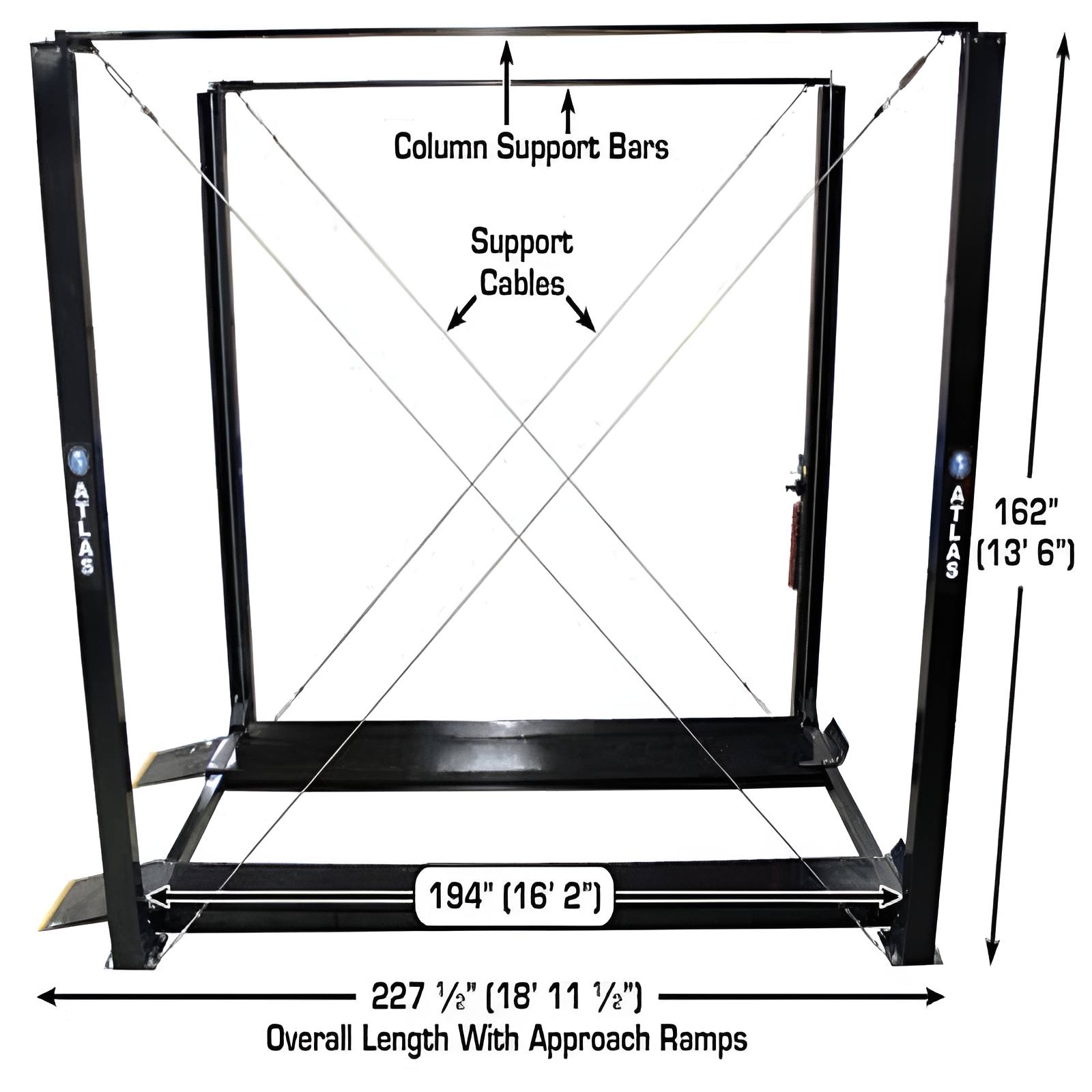 PRO7000ST, 7,000 lb 4 Post Lift - Extra Tall by Atlas No Car View