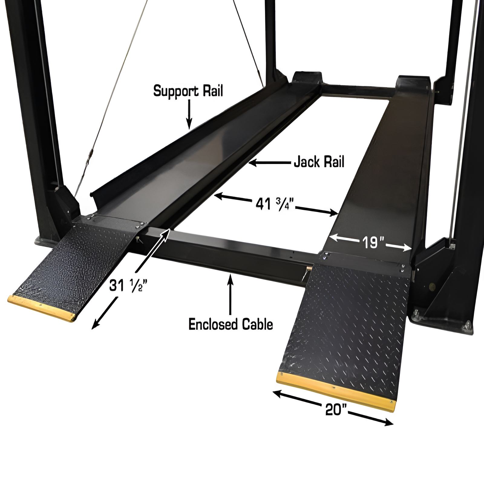 Atlas PRO7000ST, 7,000 lb 4 Post Lift - Extra Tall Ramp View