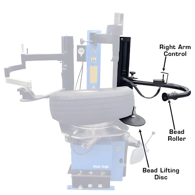 Atlas RHA-SA 200 Series Tire Changer Right-Hand Assist Arm with Wheels