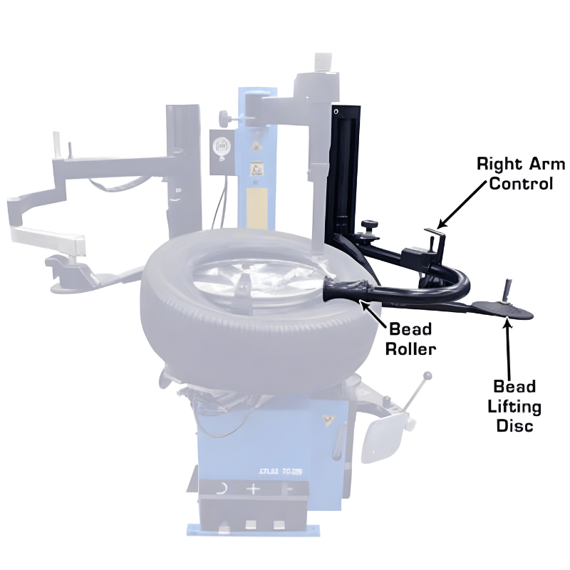 RHA-SA 200 Series Tire Changer Right-Hand Assist Arm View