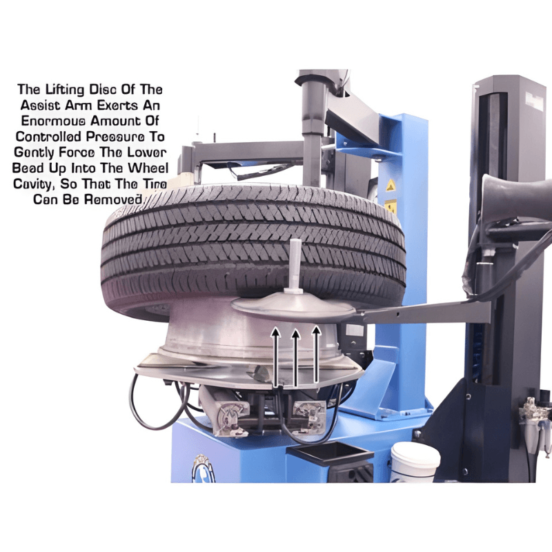 TC229DAA Rim-Clamp Tire Changer Tire Removing View