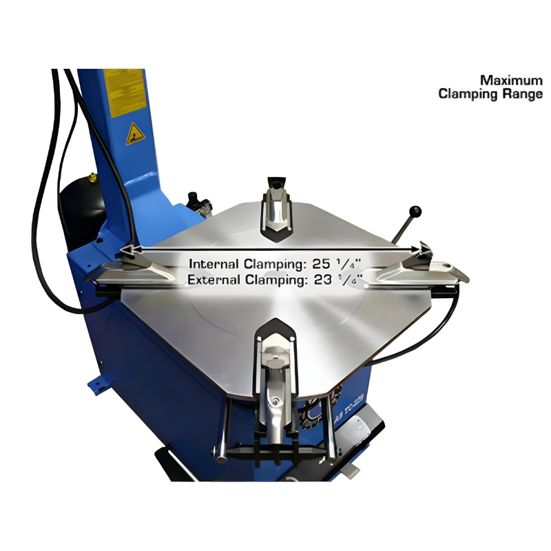 TC229LH Rim-Clamp Upper View Maximum Clamping Range