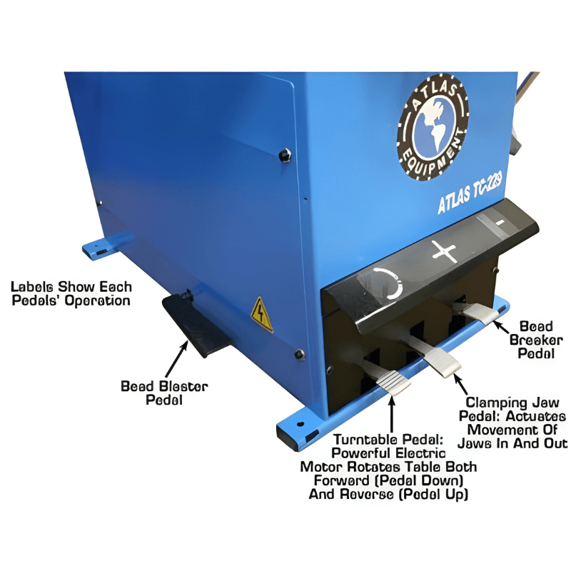Atlas TC229 Rim-Clamp Tire Changer w/ Beadblaster