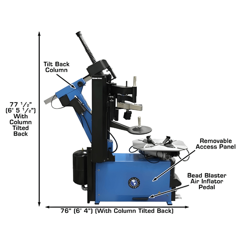 TC755DAA Wheel Clamp Tire Changer by Atlas Side View