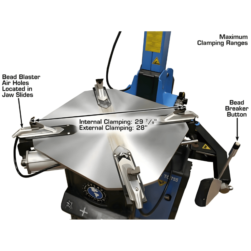 Atlas TC755 Tilt-Back Rim-Clamp Tire Changer w/ Bead Blaster