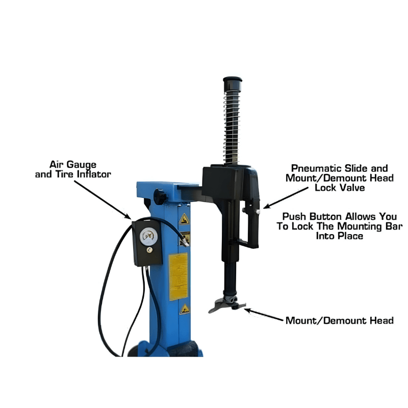 Atlas TC755 Tilt-Back Rim-Clamp Tire Changer w/ Bead Blaster Mounting Hand