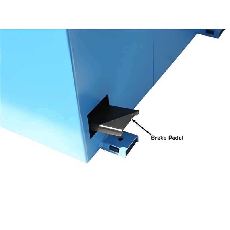 WB11 Computerized Wheel Balancer by Brake Pedal View