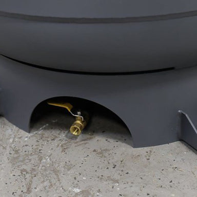 Patriot TSP-580V-601 80-Gallon Vertical Tank Air Compressor by BendPack Lower Part View with Hose Connector View