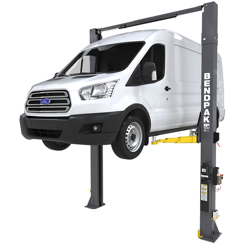 10AP-168 PRO 2 Post Combo Package by BendPak Side View with Car