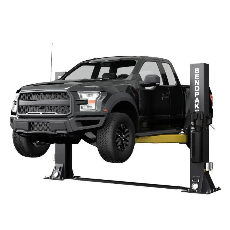 12AP-SRT 12,000lb 2 Post Lift - ALI Certified, Low Rise by BendPak Side View with Car