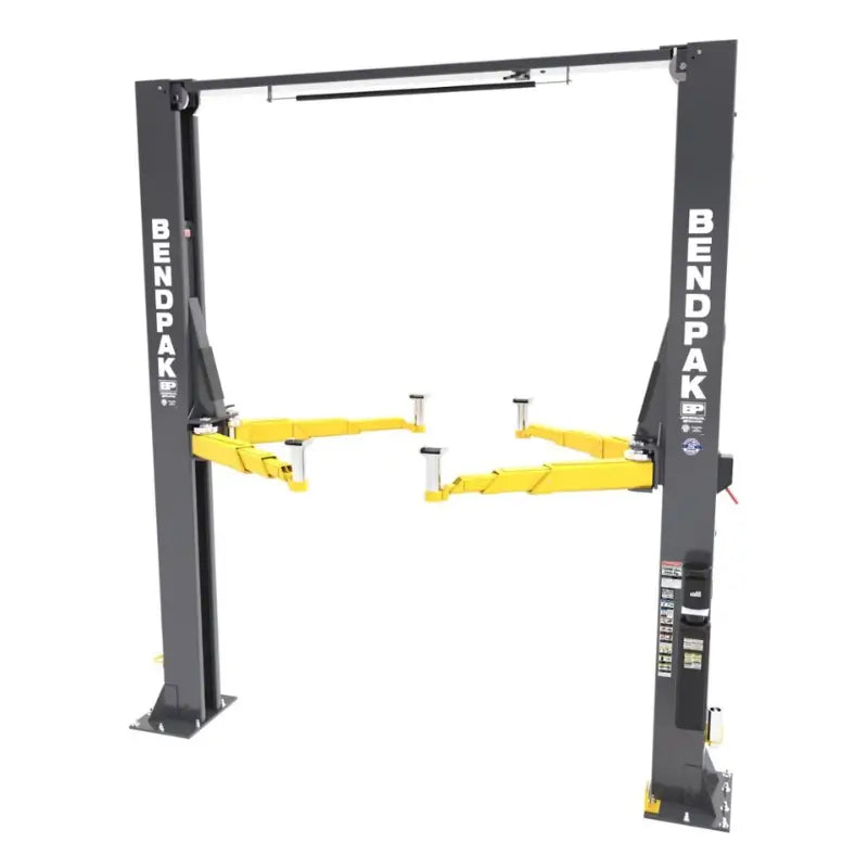 12,000lb 2 Post Lift - ALI Certified, High Rise BendPak 12APX Front View