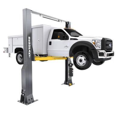 16,000lb 2 Post Lift - ALI Certified, High Rise BendPak 16AP Side View