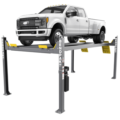 HDS-14XT 14,000-lb. Capacity High-Rise Four-Post Lift Side View with Car