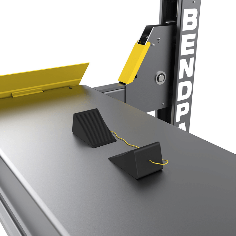 BendPak HDS-14XT 14,000-lb. Capacity High-Rise Four-Post Lift Wheel Stoper View