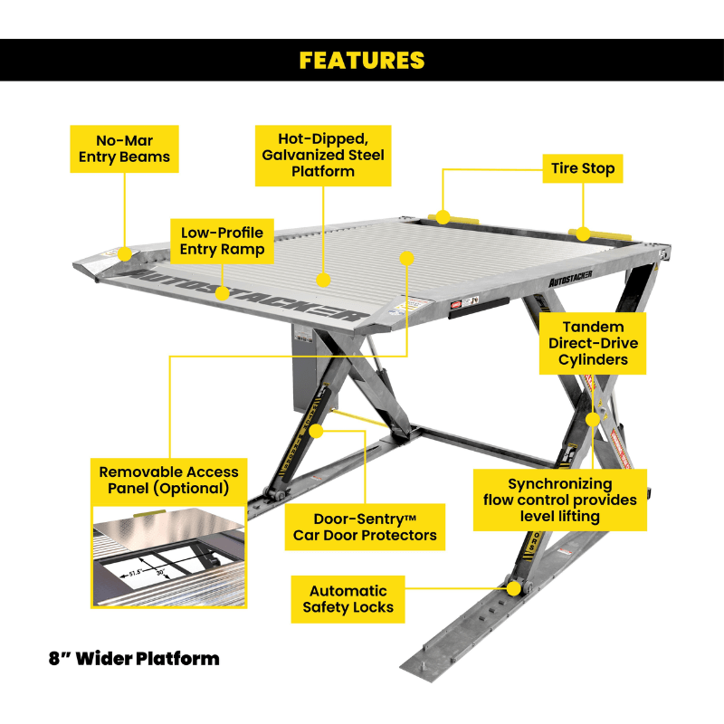 BendPak Autostacker A6S 6,000lb Vehicle Storage Lift Features View